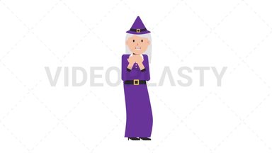 White Witch Scared Stock Animation