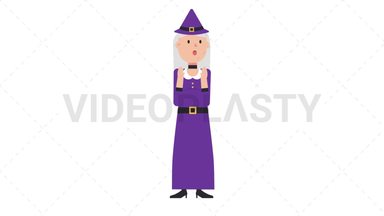 White Witch Surprised Stock Animation