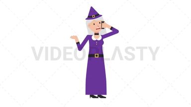 White Witch Talking on the Phone Angry Stock Animation