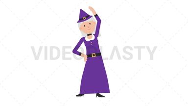 White Witch Warmup Exercise Stock Animation