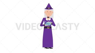 White Witch Washing Hands Stock Animation