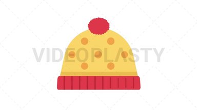 Winter Hat Icon Stock Animation