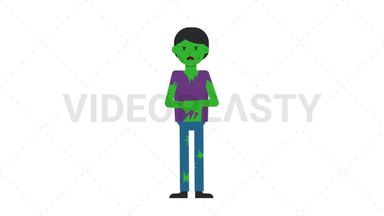 Zombie Man Angry Stock Animation