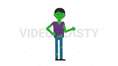 Zombie Man Approve Stock Animation