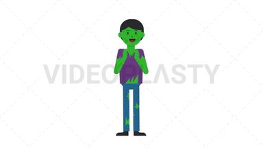 Zombie Man Clapping Stock Animation