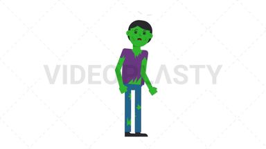 Zombie Man Dizzy Stock Animation