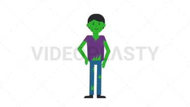 Zombie Man Exercise Stock Animation