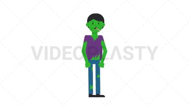 Zombie Man Fever Stock Animation