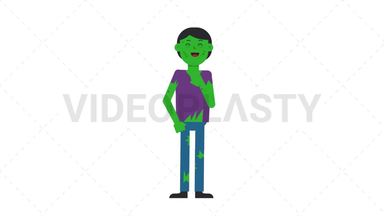 Zombie Man Laughing Stock Animation