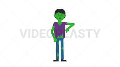 Zombie Man Pointing - Bottom Stock Animation