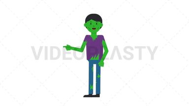 Zombie Man Pointing - Left Stock Animation