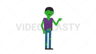 Zombie Man Pointing - Right Stock Animation