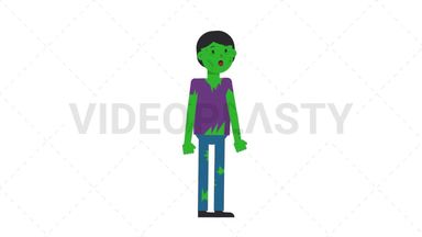 Zombie Man Sleepy Stock Animation