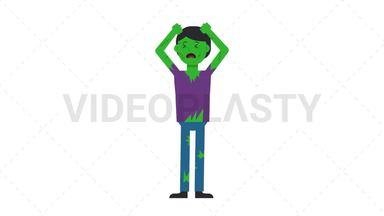 Zombie Man Stressed Stock Animation