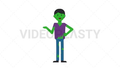 Zombie Man Talking Stock Animation