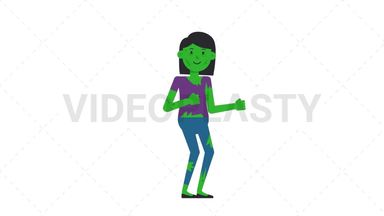Zombie Woman Dancing Stock Animation
