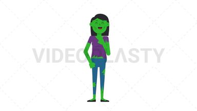 Zombie Woman Laughing Stock Animation