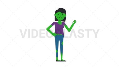 Zombie Woman OK Stock Animation