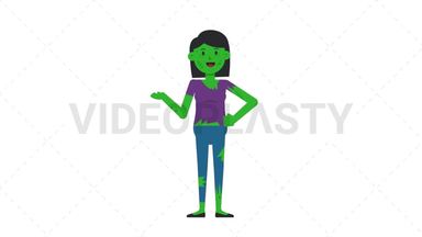 Zombie Woman Talking Stock Animation