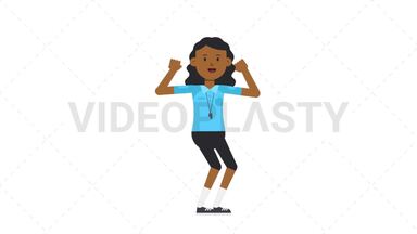 Black Female EU Referee Cheer Animated GIF