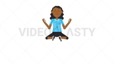 Black Female EU Referee Meditate Animated GIF