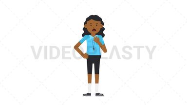 Black Female EU Referee Shortness of Breath Animated GIF
