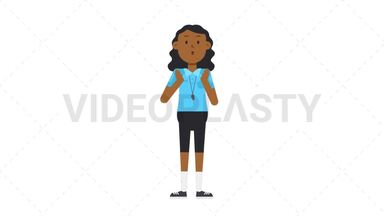 Black Female EU Referee Surprised Animated GIF