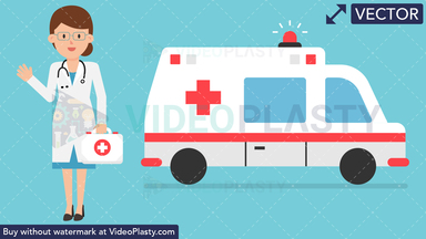 Ambulance Doctor Vector Clipart