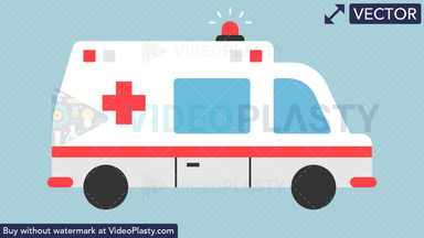 Ambulance Flat Icon Vector Clipart