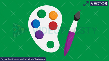 Artist Palette Flat Icon Vector Clipart