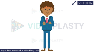 Black Corporate Man Being Angry Vector Clipart