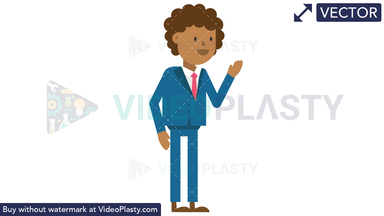 Black Corporate Man Discussing Vector Clipart