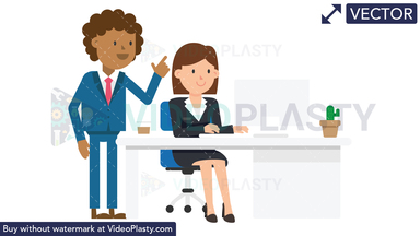 Black Corporate Man Giving Instructions Vector Clipart