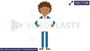 Black Corporate Man Holding a Whiteboard Vector Clipart