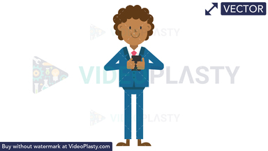 Black Corporate Man Using Phone Vector Clipart