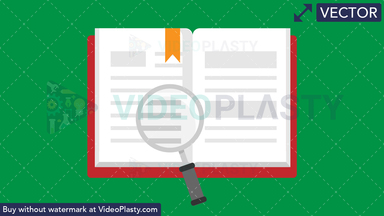 Book with Lens Flat Icon Vector Clipart