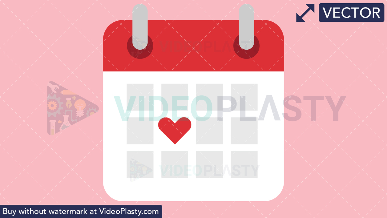 Calendar with Heart Vector Clipart