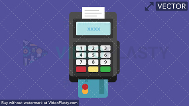 Card Terminal Flat Icon Vector Clipart