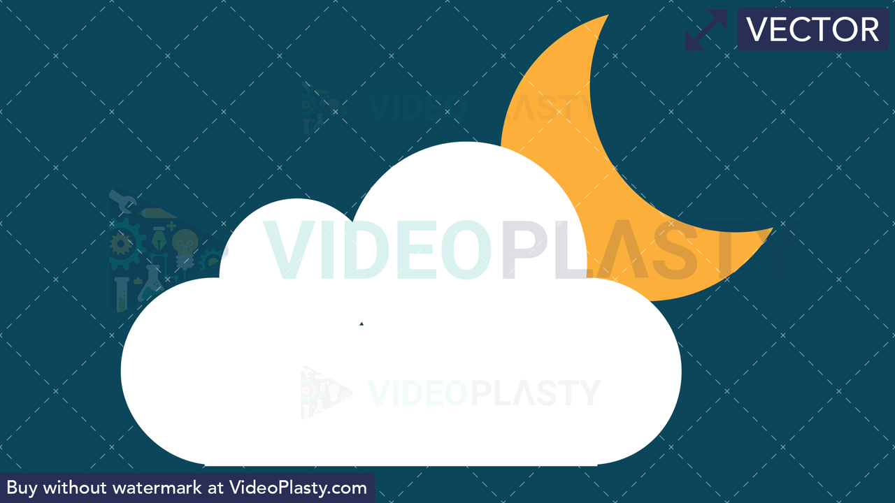 Cloudy Night Icon Vector Clipart
