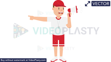 Coach Yelling Vector Clipart