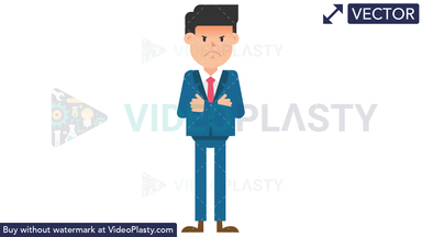 Corporate Man Being Angry Vector Clipart