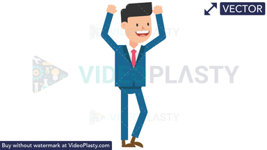 Corporate Man Being Happy Vector Clipart