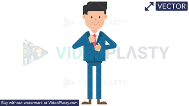 Corporate Man Fixing His Necktie Vector Clipart