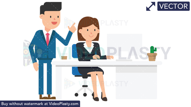Corporate Man Giving Instructions Vector Clipart