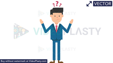 Corporate Man Looking Confused Vector Clipart