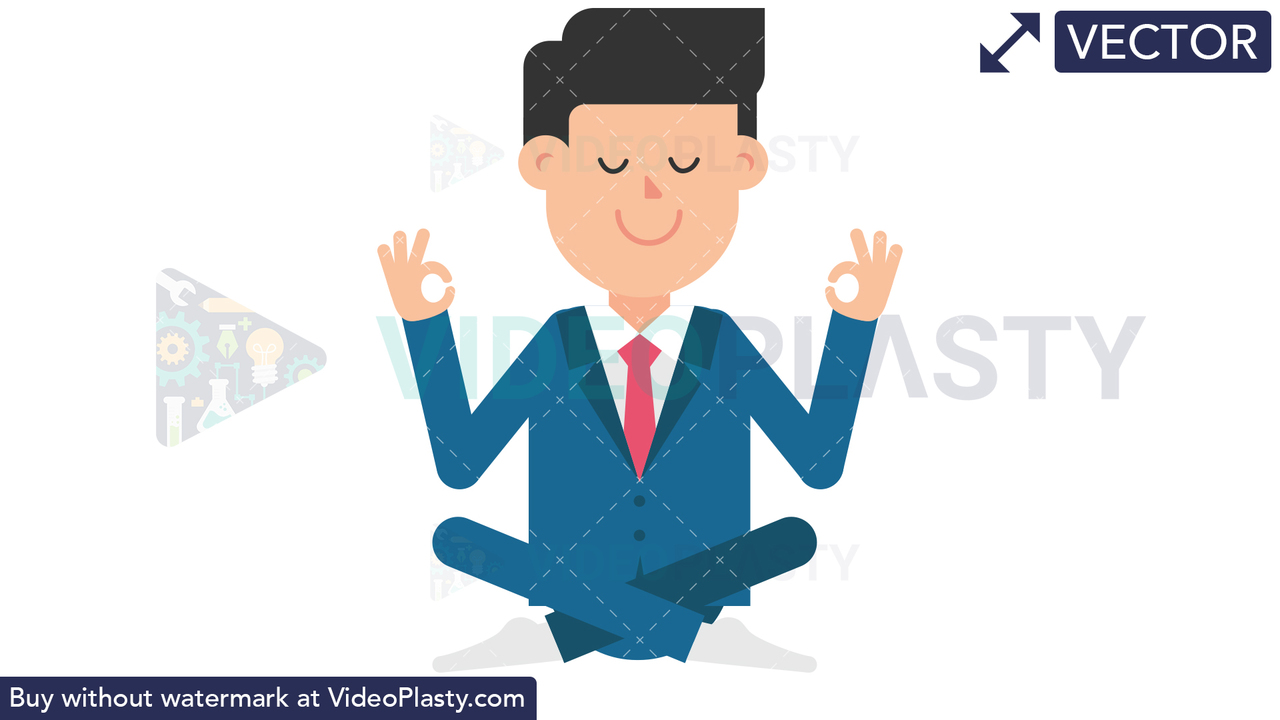 Corporate Man Meditating Vector Clipart