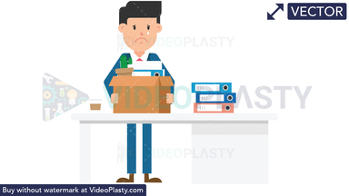 Corporate Man Packing His Things Vector Clipart