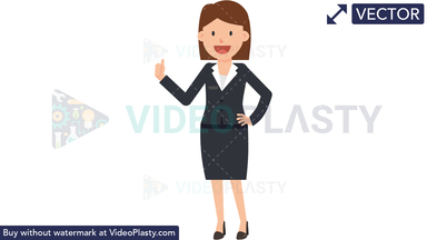 Corporate Woman Approving Vector Clipart