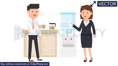 Corporate Woman Chatting During Break Vector Clipart