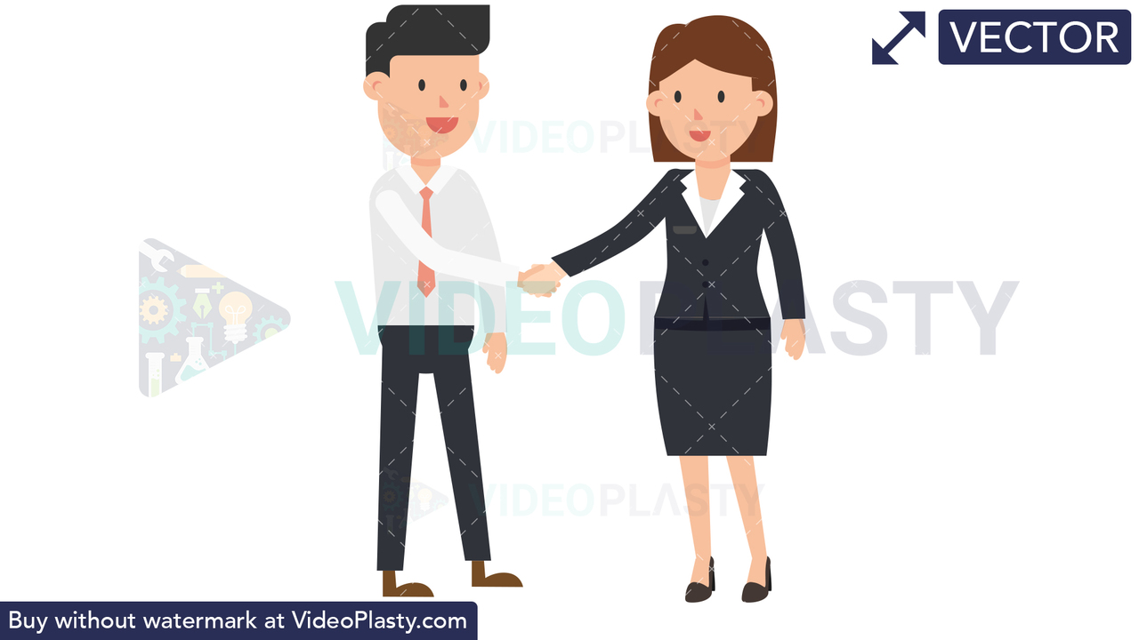 Corporate Woman Shaking Hand Vector Clipart